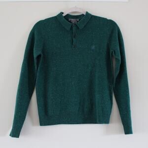 NWT Bonpoint Cashmere Long Sleeve Polo Knit Shirt Sweater Green 12